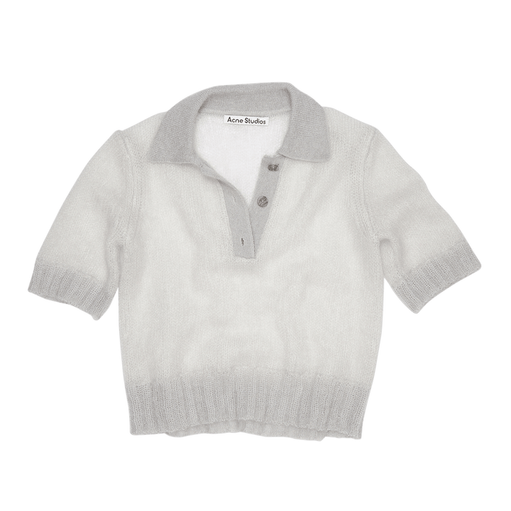 Acne Studios Mohair Polo Shirt 'Pale Grey'