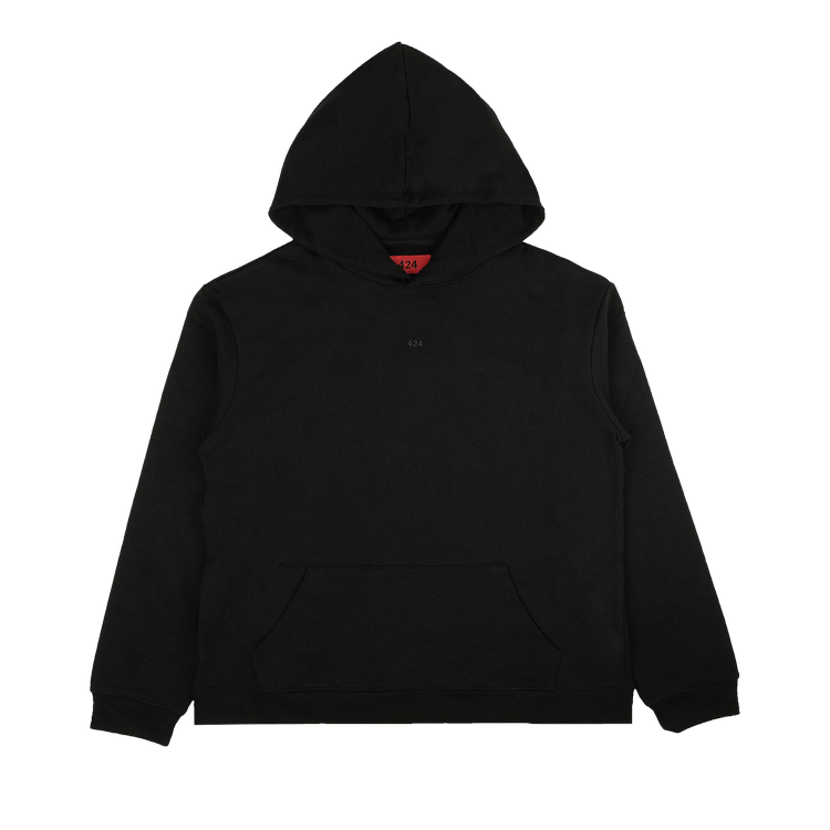 424 Rubber Logo Pullover Hoodie Sweatshirt 'Black'
