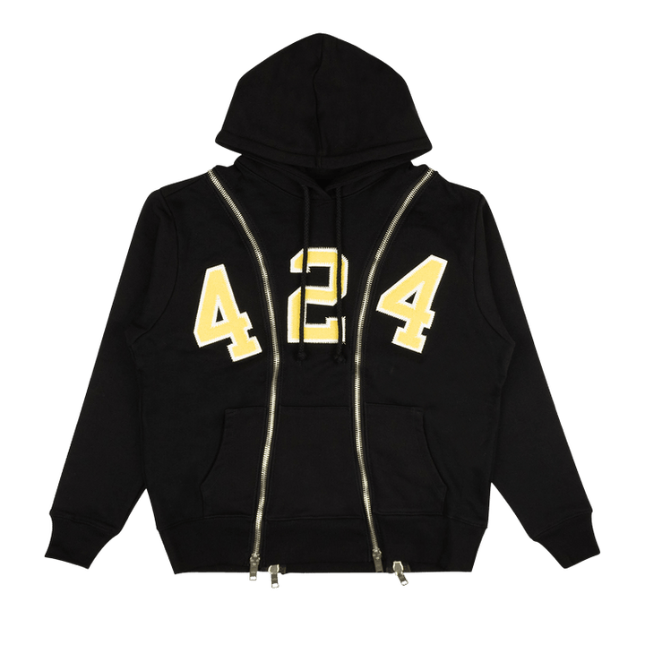 424 Double Zip Logo Hoodie 'Black'