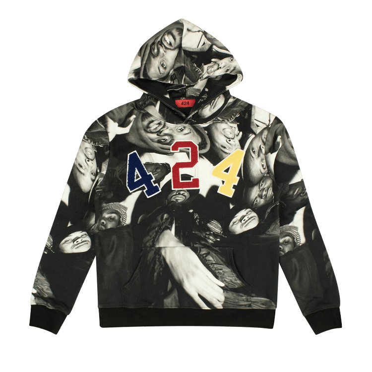 424 Wu-Tang Fuzzy Logo Hoodie 'Black'