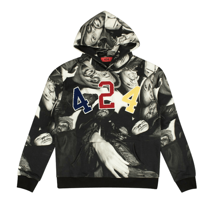 424 Wu-Tang Fuzzy Logo Hoodie 'Black'