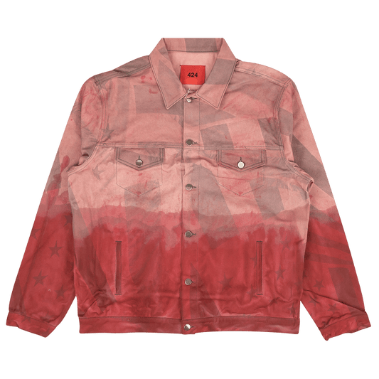 424 Pigment Dip American Flag Denim Jacket 'Pink'