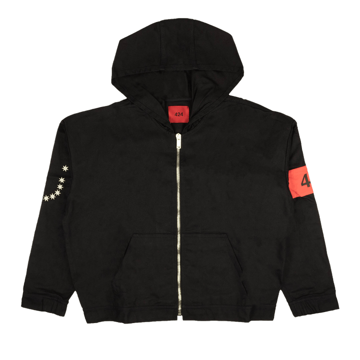 424 Vintage Wash Hooded Jacket 'Black'