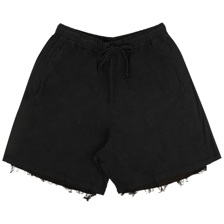 424 Frayed Edge Cotton Drawstring Shorts 'Black'