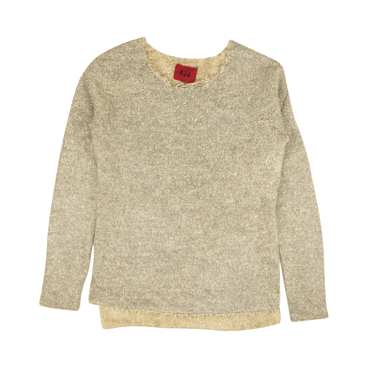 424 Ripped Collar Knit Sweatshirt 'Tea'