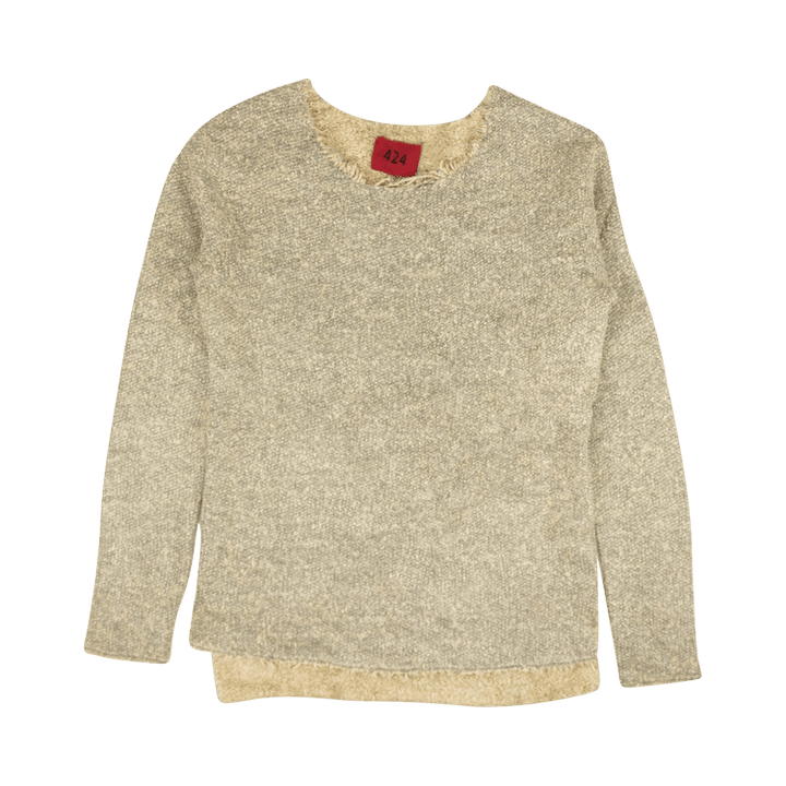 424 Ripped Collar Knit Sweatshirt 'Tea'