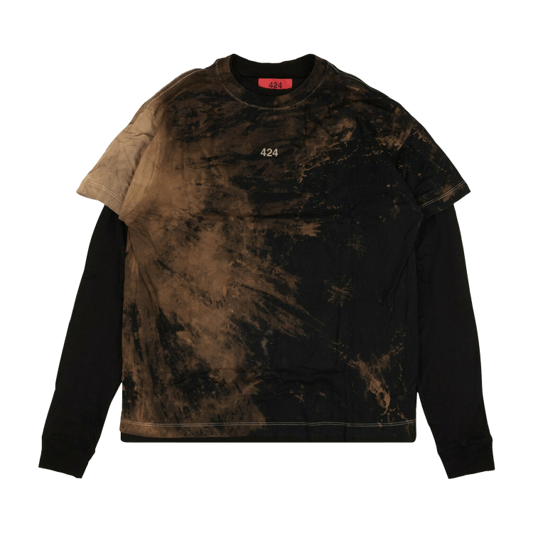 424 Double Sleeve T-Shirt 'Black/Brown'