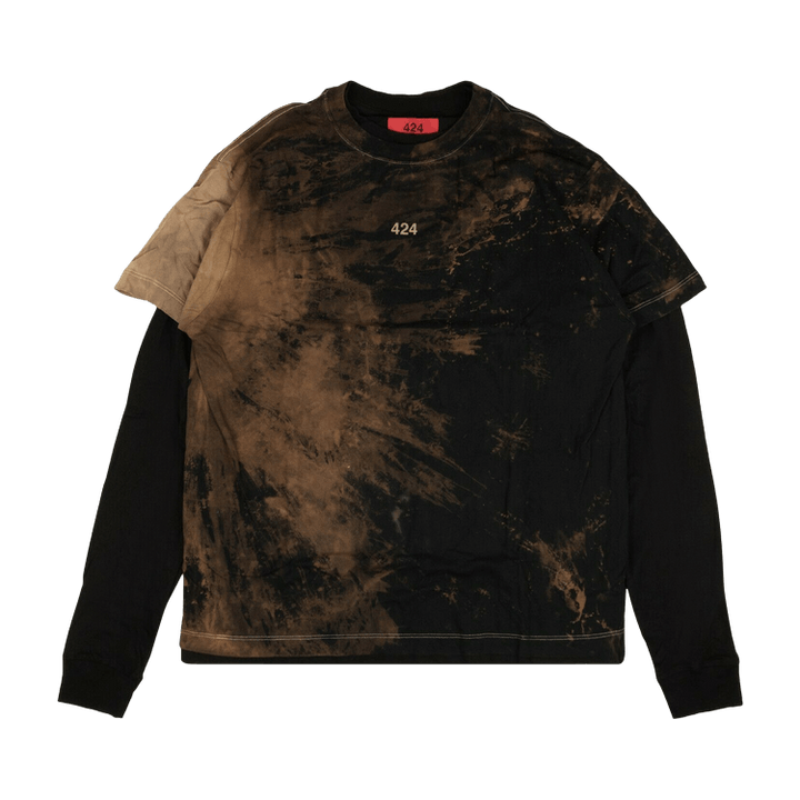 424 Double Sleeve T-Shirt 'Black/Brown'