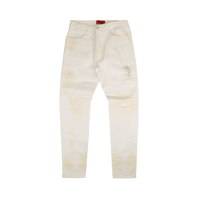 424 Distressed Denim Jeans 'White'