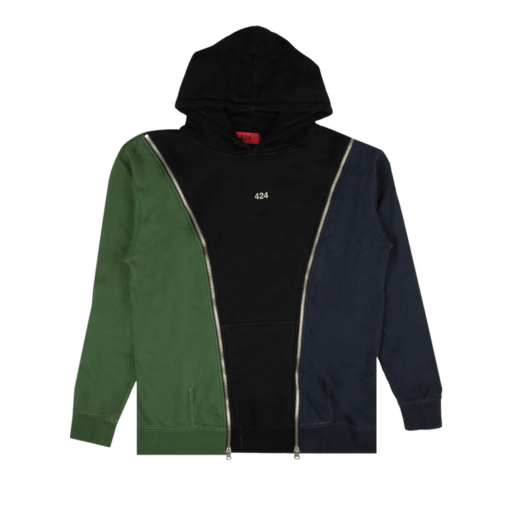 424 Reworked Hoodie Sweatshirt 'Black/Navy/Green'