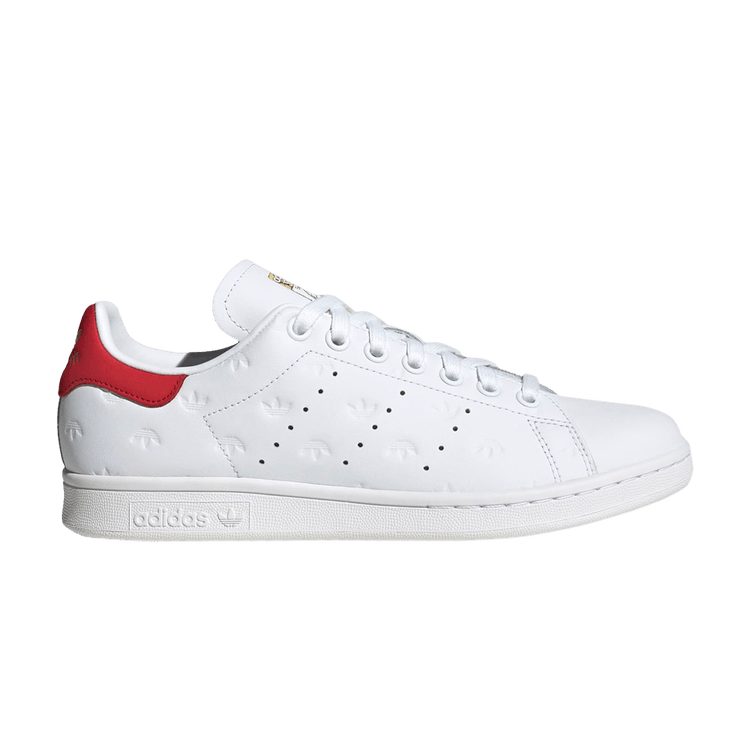 Wmns Stan Smith 'Allover Debossed Trefoils - White Scarlet'