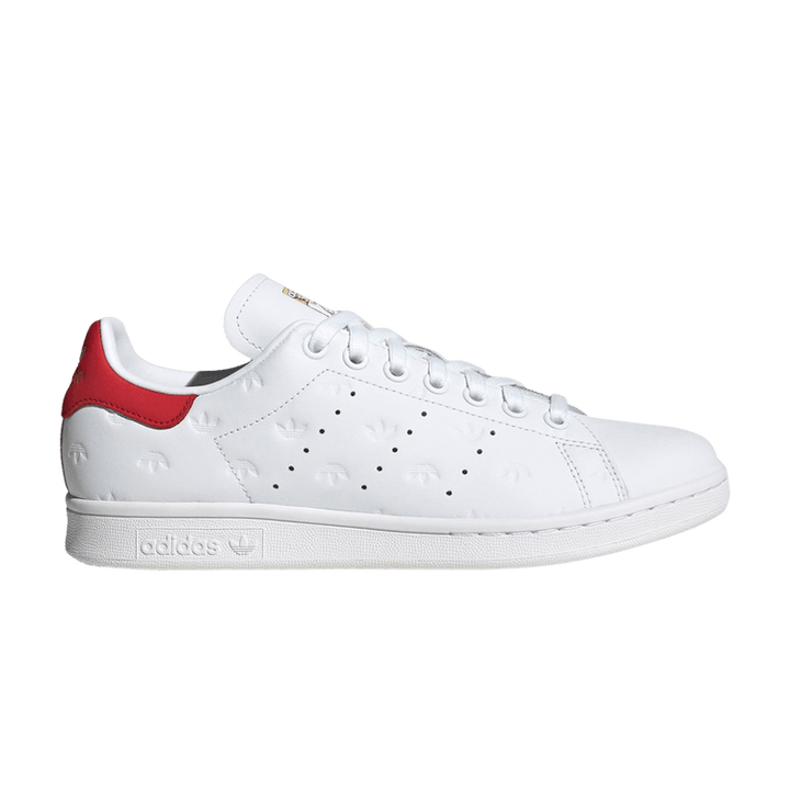 Wmns Stan Smith 'Allover Debossed Trefoils - White Scarlet'