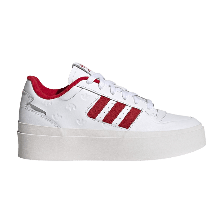 Wmns Forum Bonega 'Allover Debossed Trefoils - White Scarlet'